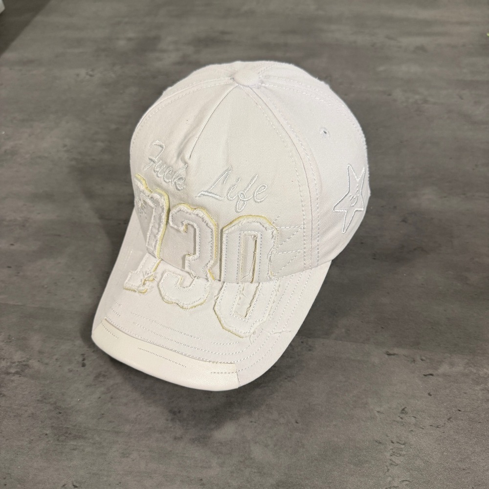 Asspizza 730 F*** Life Hat White 730‎ Austin Babbitt Streetwear Distressed Cap